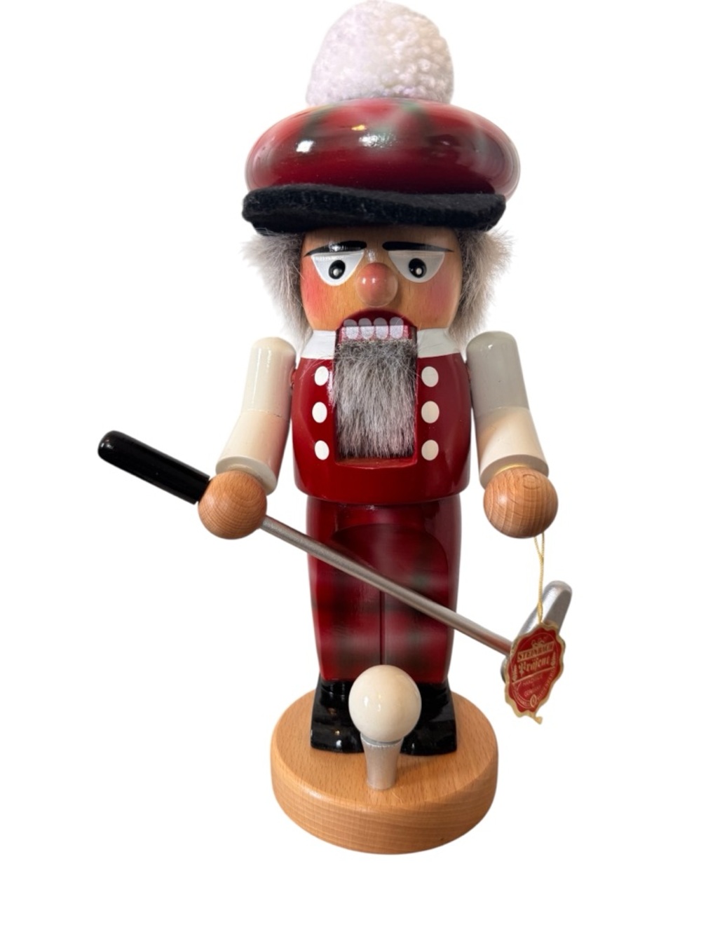 Steinback Brauer German Handmade Red Golfer with Club and Ball Nutcracker